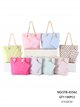 Polka dot mini beach tote with matching pouch
