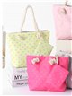 Polka dot mini beach tote with matching pouch