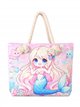 Mermaid kids beach tote with matching pouch