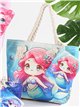 Mermaid kids beach tote with matching pouch
