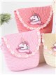 Sac bandoulière licorne pour enfants, en raphia tressé