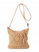 Borsa a tracolla all'uncinetto con nappina