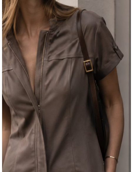 Hemdblusenkleid mit Reißverschluss | DB-M2660 | Großhandel