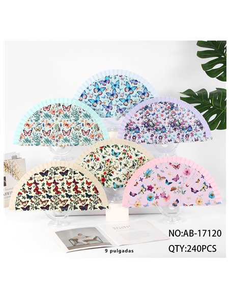 Abanico estampado mariposas