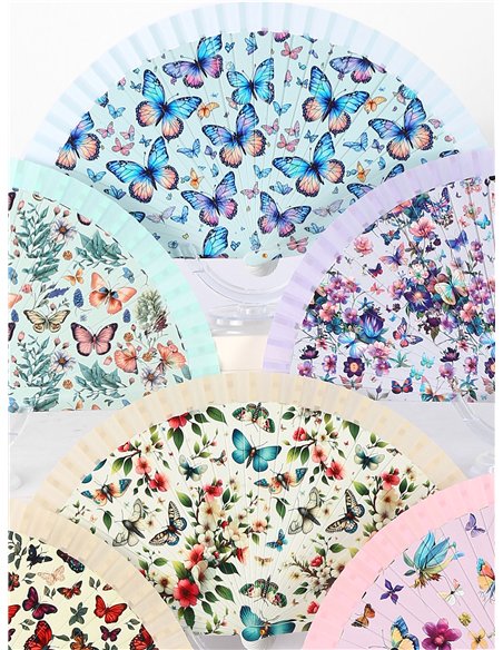 Abanico estampado mariposas