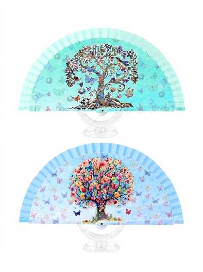Abanico estampado árbol de la vida