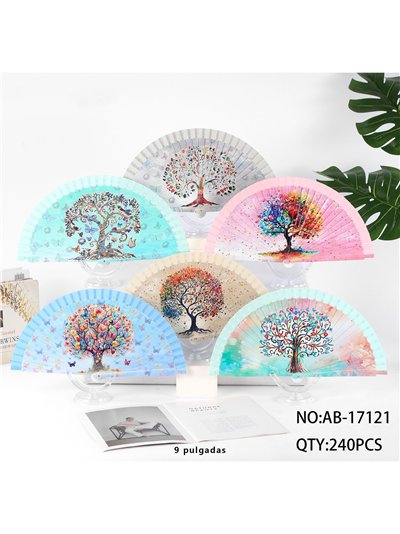 Abanico estampado árbol de la vida 2