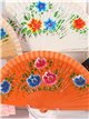 Abanico de madera flores pintadas