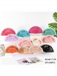 Abanico de madera calado flores de colores