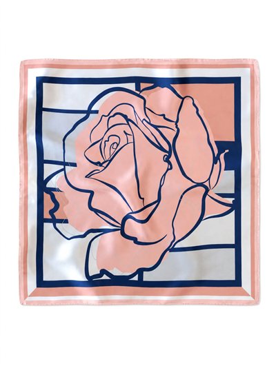 Pañuelo satinado estampado rosa