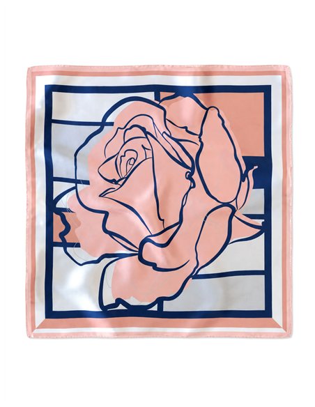 Pañuelo satinado estampado rosa