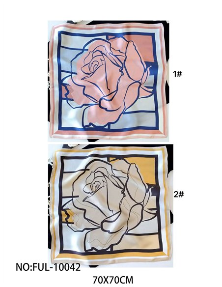 Pañuelo satinado estampado rosa