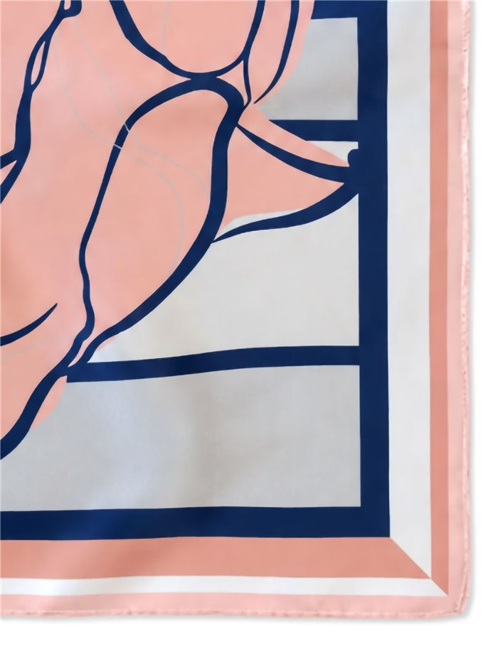 Pañuelo satinado estampado rosa