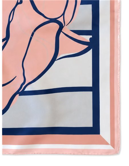 Pañuelo satinado estampado rosa