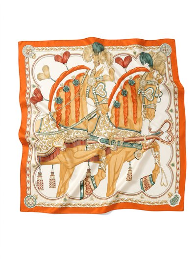 Pañuelo satinado estampado caballos