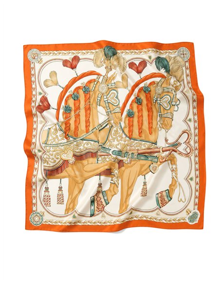 Pañuelo satinado estampado caballos