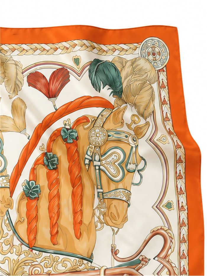 Pañuelo satinado estampado caballos