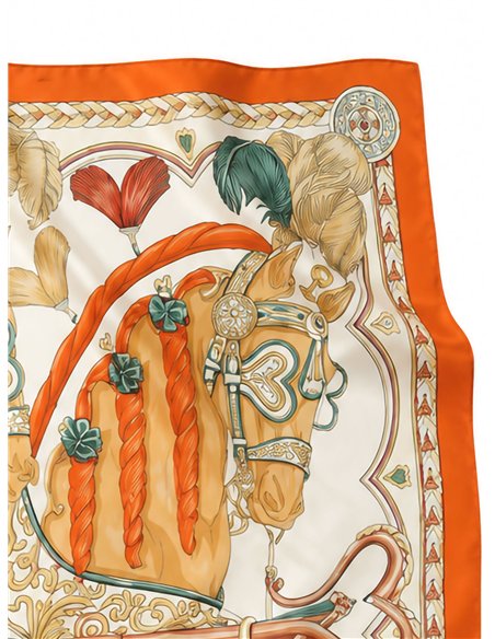 Pañuelo satinado estampado caballos