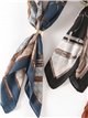 Foulard quadrato con stampa a catena e anello in metallo