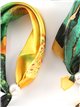Foulard en satin à imprimé fantaisie et perles