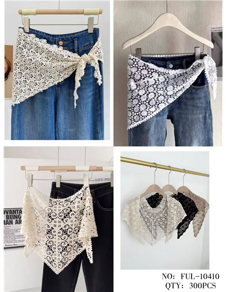 Pañuelo triangular de crochet calado