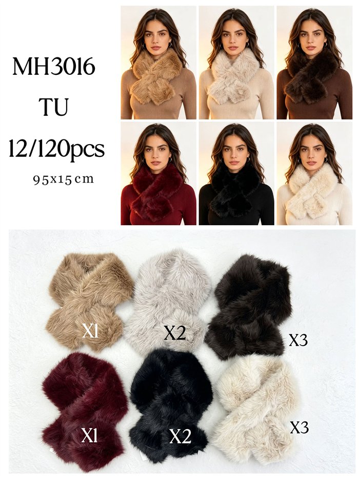 Cuello cruzado de pelo sintético