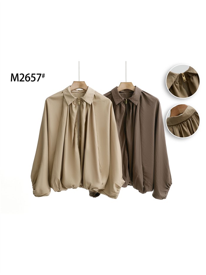 Bomber cuello camisero manga con volumen