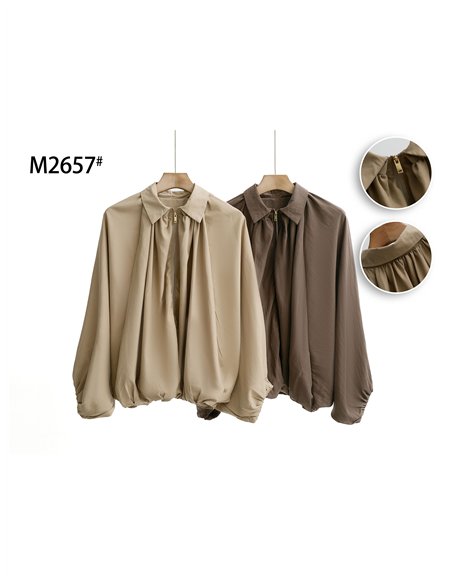 Bomber cuello camisero manga con volumen