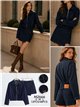 Conjunto cazadora vaquera y falda pantalón
