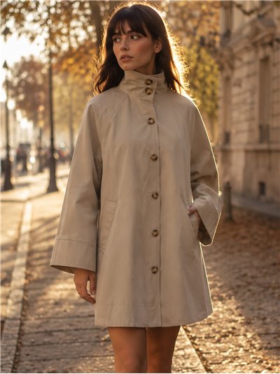 Chaqueta de algodón con cuello alto