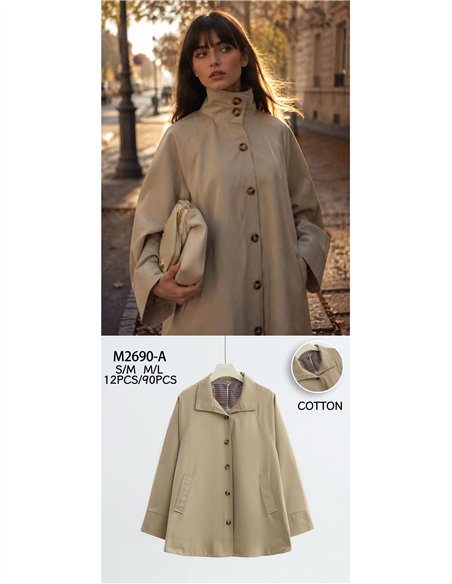 Chaqueta de algodón con cuello alto