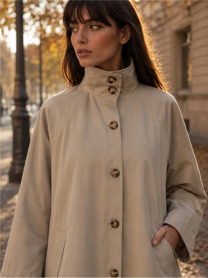 Chaqueta de algodón con cuello alto
