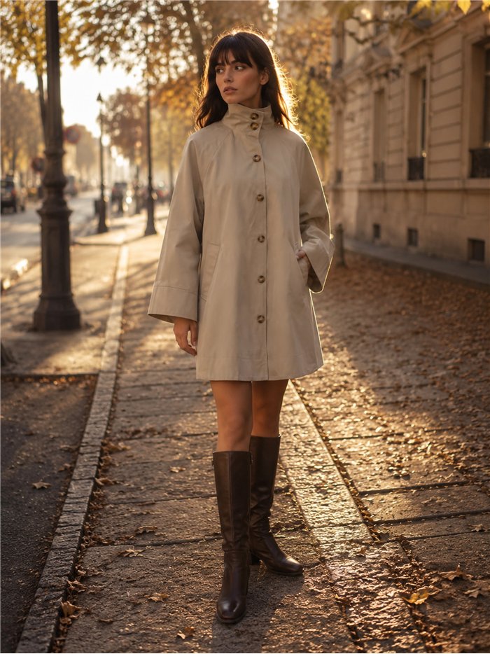 Chaqueta de algodón con cuello alto