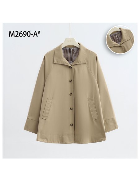 Chaqueta de algodón con cuello alto