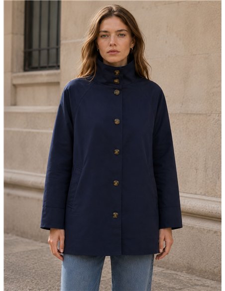 Chaqueta de algodón con cuello alto