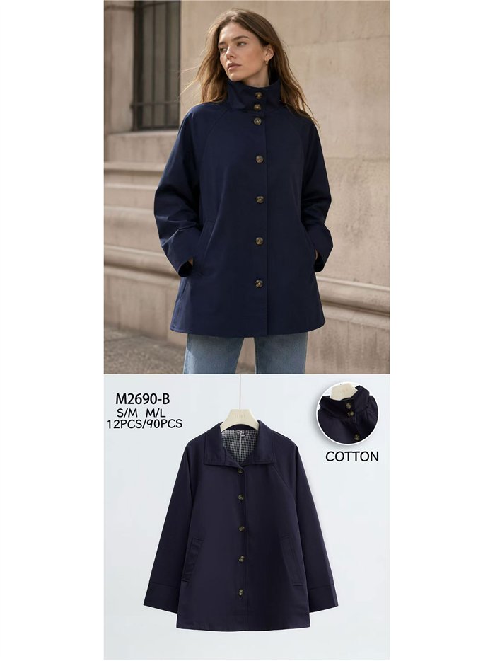 Chaqueta de algodón con cuello alto