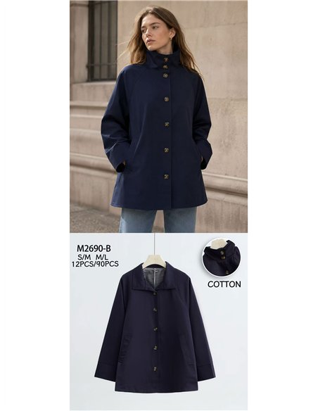 Chaqueta de algodón con cuello alto