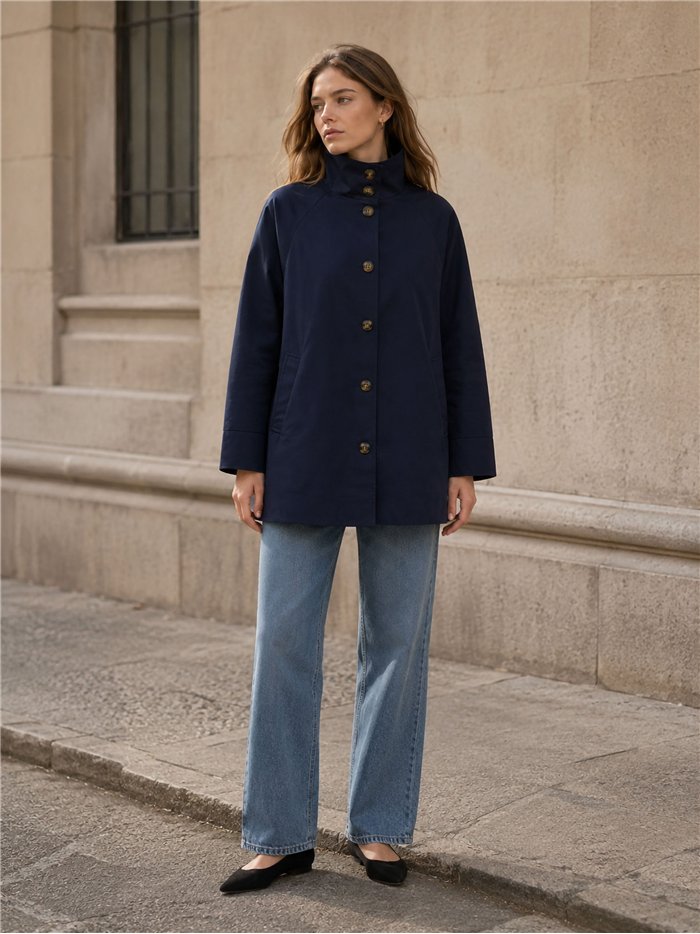 Chaqueta de algodón con cuello alto