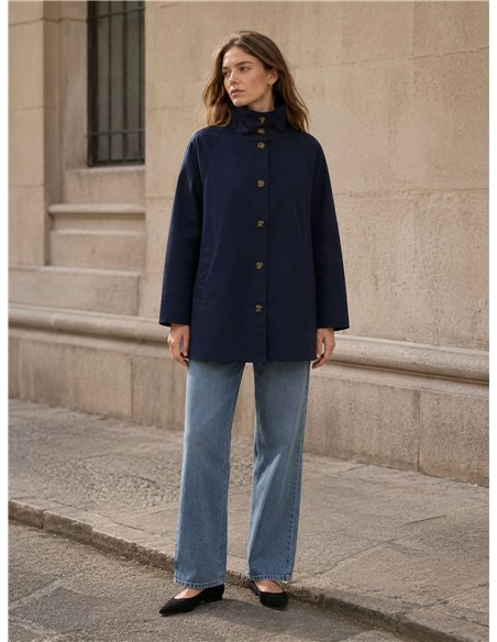 Chaqueta de algodón con cuello alto