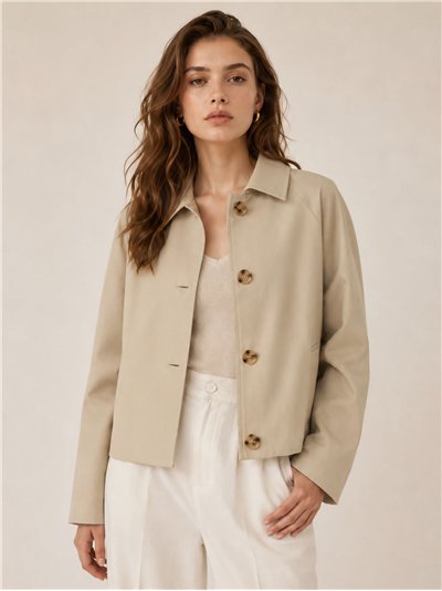 Chaqueta corta de algodón con botones