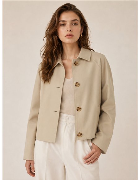 Chaqueta corta de algodón con botones