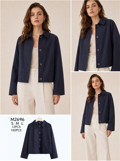 Chaqueta corta de algodón con botones 2