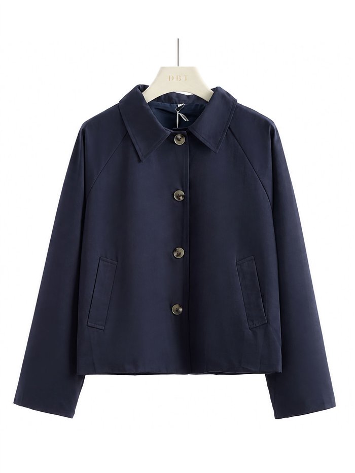 Chaqueta corta de algodón con botones
