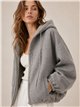 Chaqueta paño con capucha y cremallera