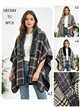 Karierter Poncho mit Pelzkragen