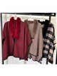 Poncho cuadros maxi con cuello de pelo