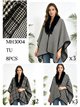 Poncho pata de gallo con cuello de pelo