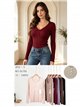 Jersey canalé cuello pico con botones