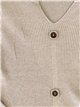 Jersey cuello pico canalé con botones delanteros