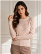 Jersey canalé con strass